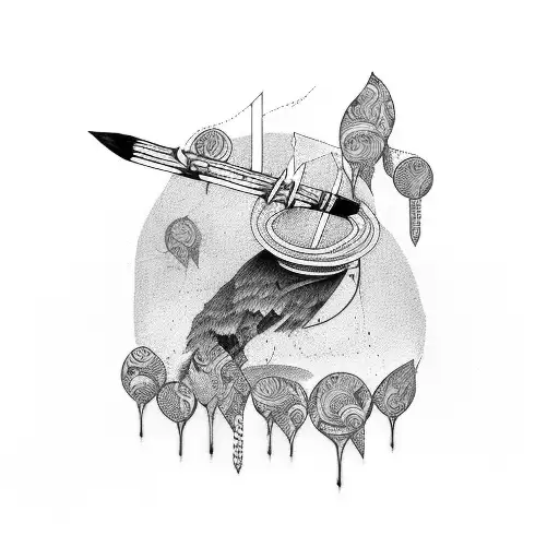 Thin Line Letters L K With Drum Sticks