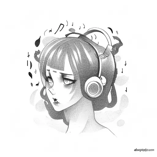 Depressed Girl And Music