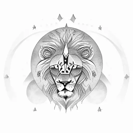 Lion Looking The Moon