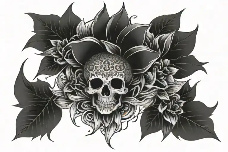 Mandala Symmetry Chest With Skull