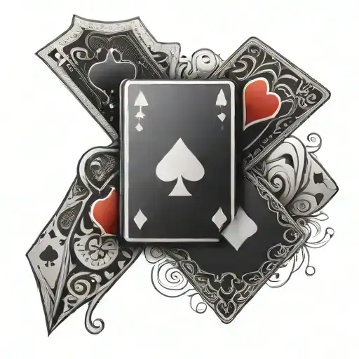 A Poker Themed Tattoo Design With Intricate Card Motifs And A Stylish Flair