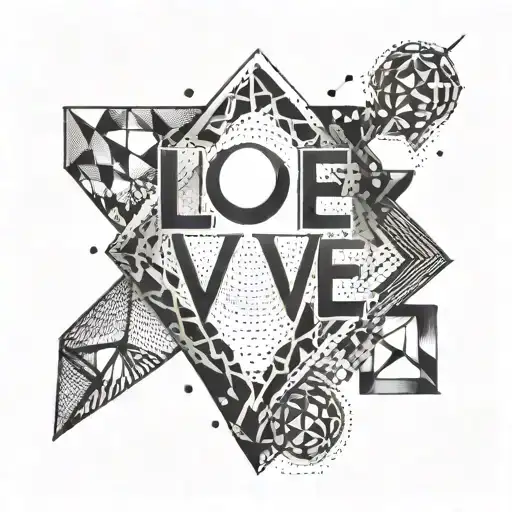 A Sleek And Modern Geometric Design Incorporating The Word 'Love' In A Subtle Yet Impactful Way