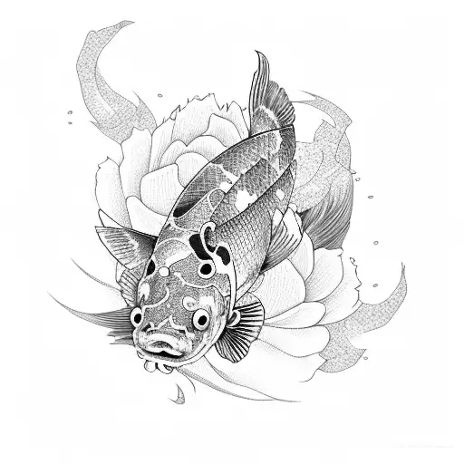 Koi Fish With Peony