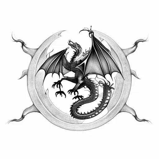 Dragon With Gothic Letters