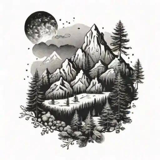 Forest And Mountain Landscape