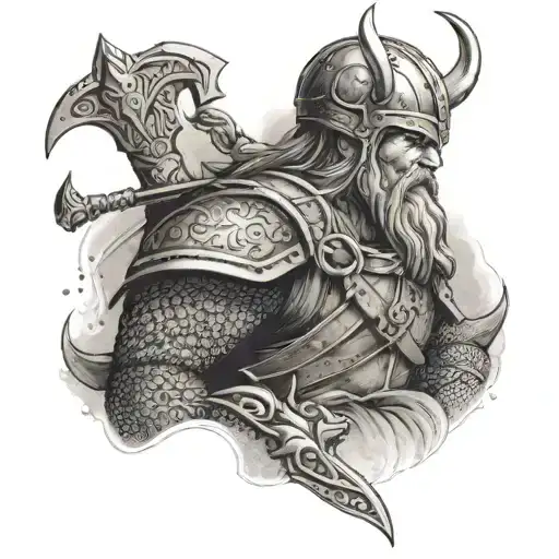 Create A Tattoo Featuring A Viking Warrior Inspired By Your Favorite Viking Show