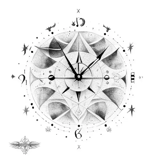 Astrological Clock With Crow