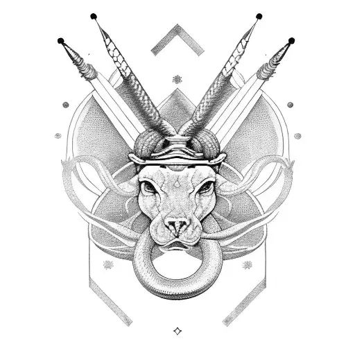 Sagittarius With Snake On Head