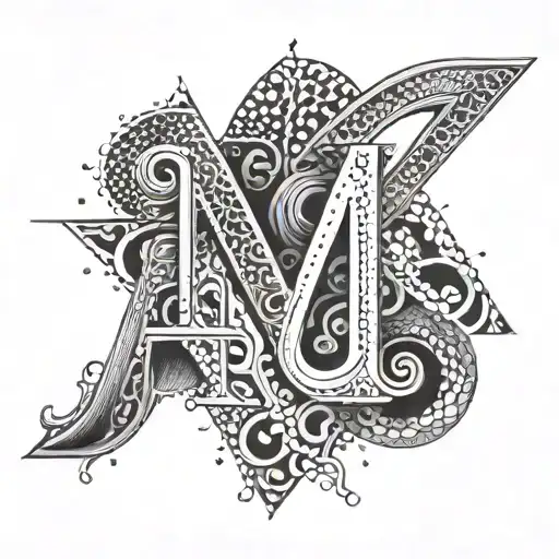 A Modern Abstract Design Incorporating The Initials M And M For Malak And Majd