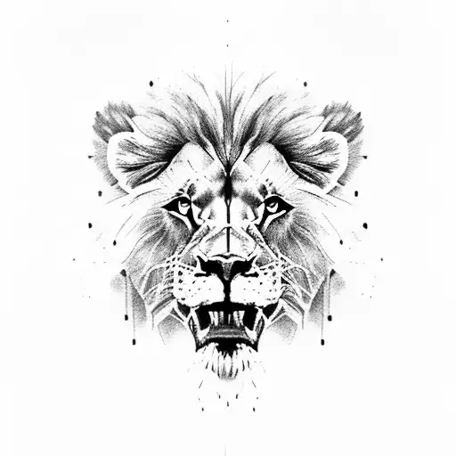 Lion Whith Two Baby Lions