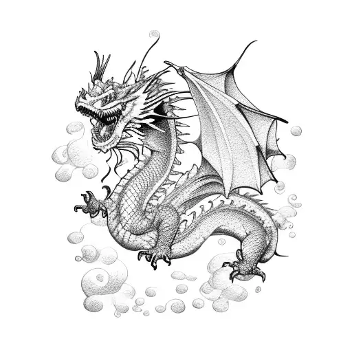 Dragon With Cherry Blossoms