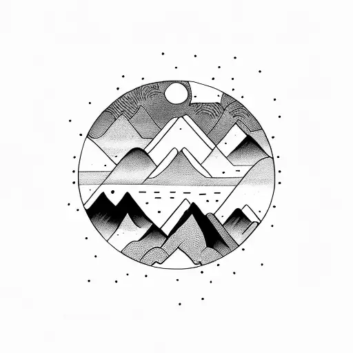 Mountains Circle With 00 Un Midle