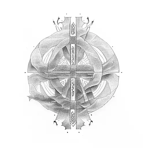 Giant Cross Composed Of Bible Verse