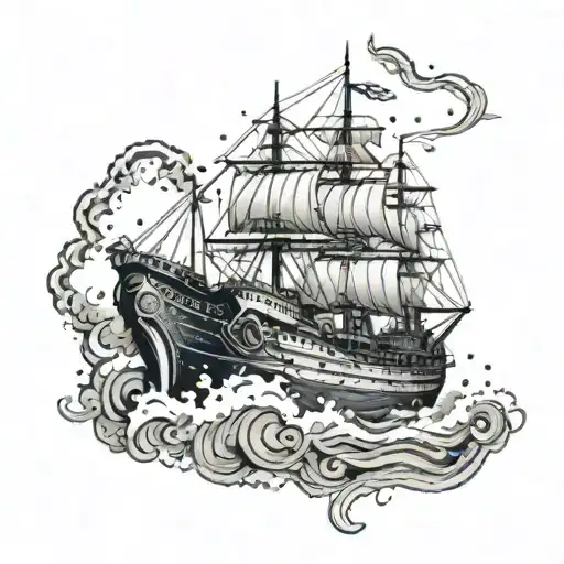 A Navy Military Ship With Thor's Hammer As The Main Feature