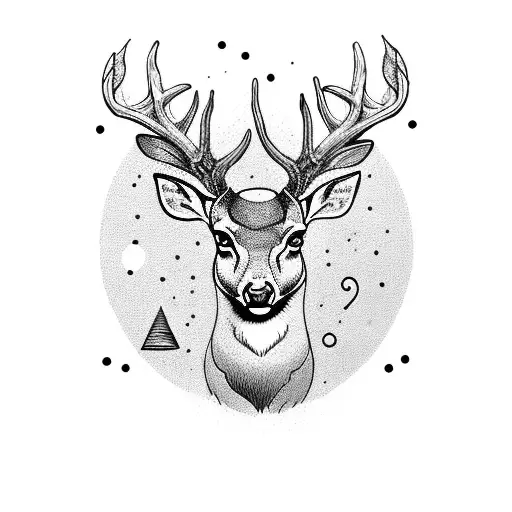 A Deer With Half Fire And Half Snow