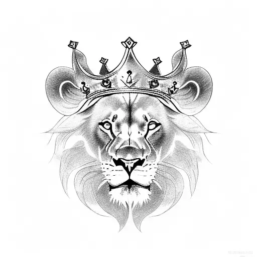 A Powerful Lion With A Crown Made Of Money