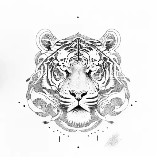 Dumbbells Intertwined With Intricate Tiger And Lion Patterns