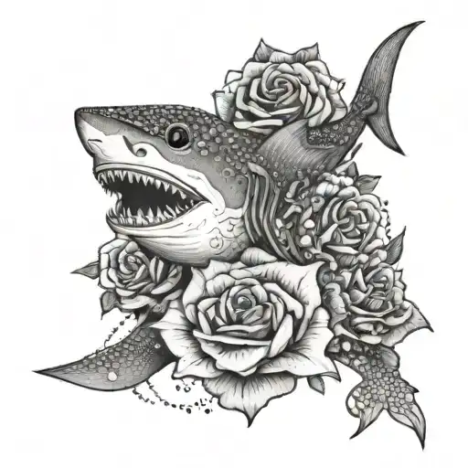 Shark And Roses
