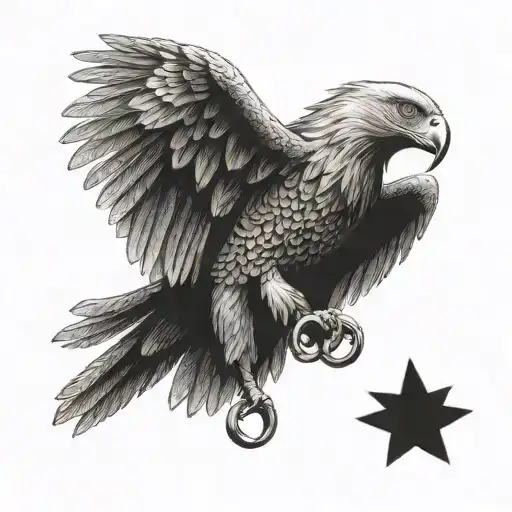 A Mystical Eagle Holding A Gun In Its Talons