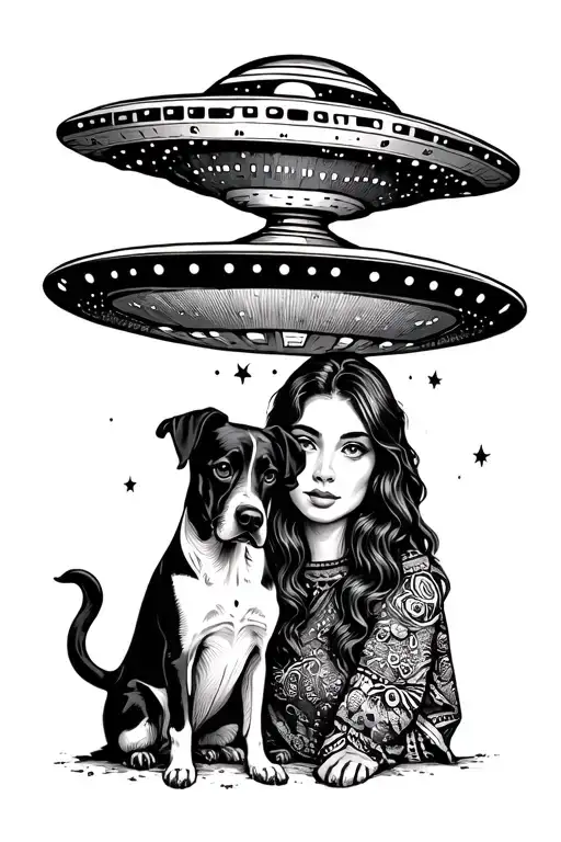 Woman And Dog Pulled Into A Ufo