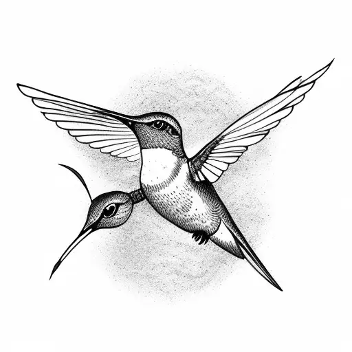 Hummingbird Flying Feeding