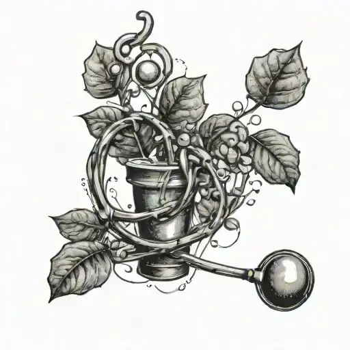 A Stethoscope Wrapped Around A Coffee Bean Plant With Musical Staffs As Vines