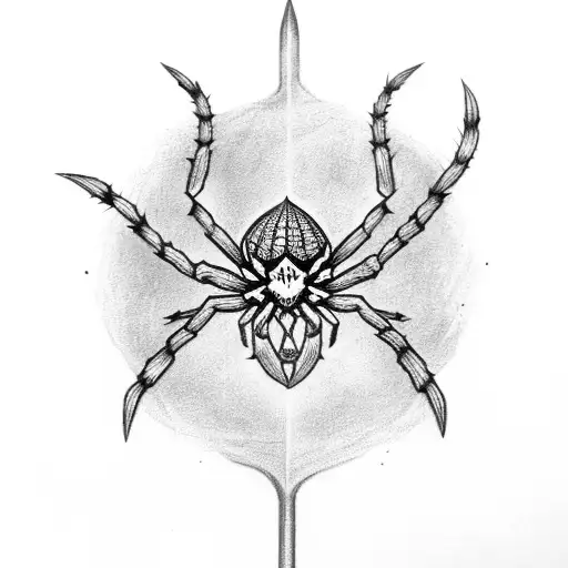 Gothic Dagger With Spider Hanging Off The Tip