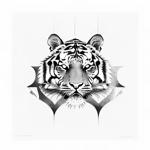 Tiger With Sak Yant Letters