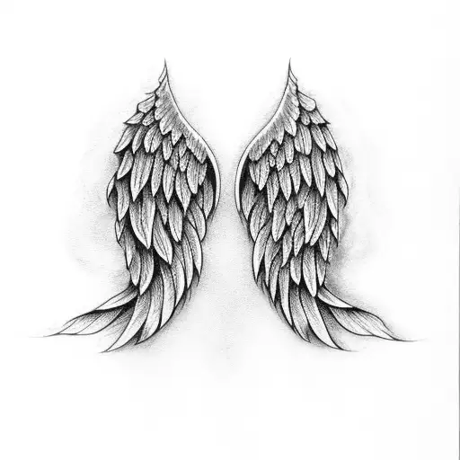 Angel Wings With Scrunchie In Between