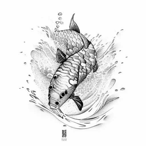 Ocean Wave Koi Fish