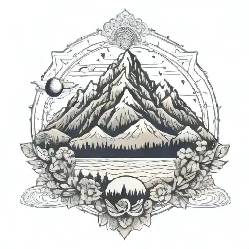 Incorporate The Iconic Monte Cara Mountain Silhouette Into A Mandala Design