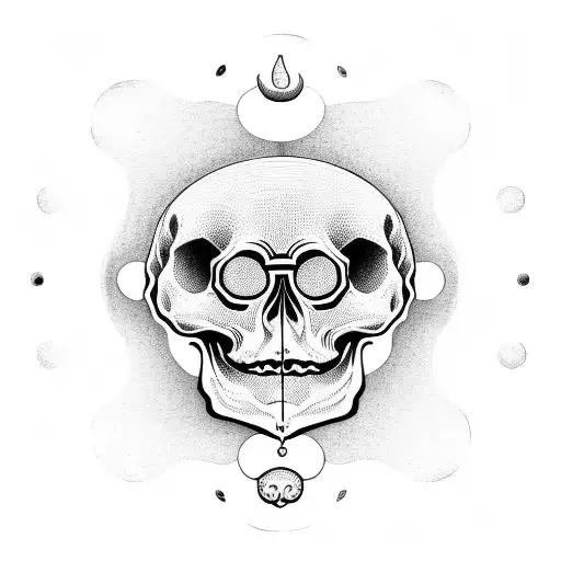 Skull With Its Mouth Open Which Contains A Yin Yang With Eye In The Middle