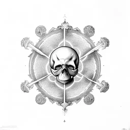 Skull With Its Mouth Wide Open Which Contains A Yin Yang With Eye In The Middle