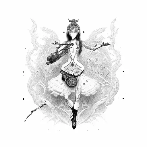 Violin With Scorpion And Libra