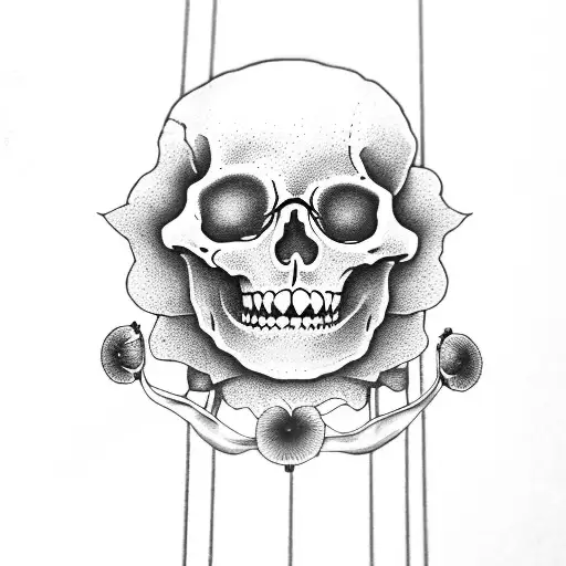 Skeleton Hands With Poppy Flowers