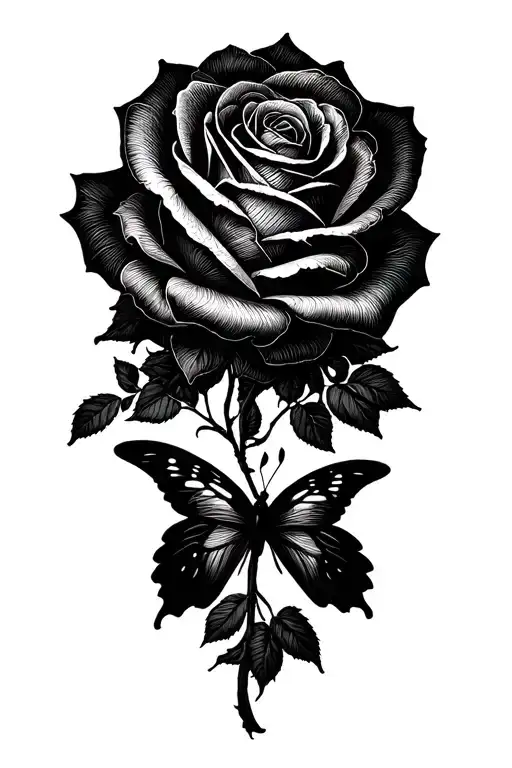 Rose And Butterfly