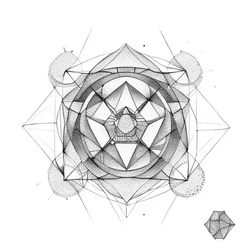 Geometry Lines With Leo Zodiac And Mandala