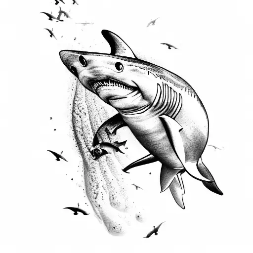 Black And Grey Full Body Shark