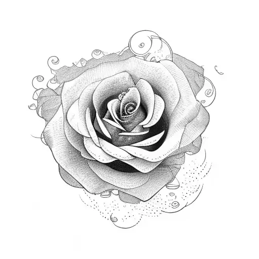 Line Rose With An M At The Bottom