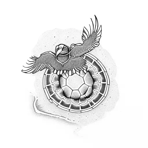 A Crane On Top Of A Turtle