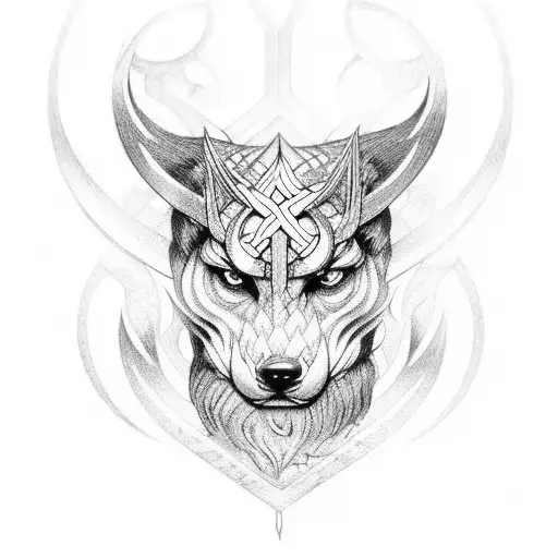 Cross With Norse Symbol