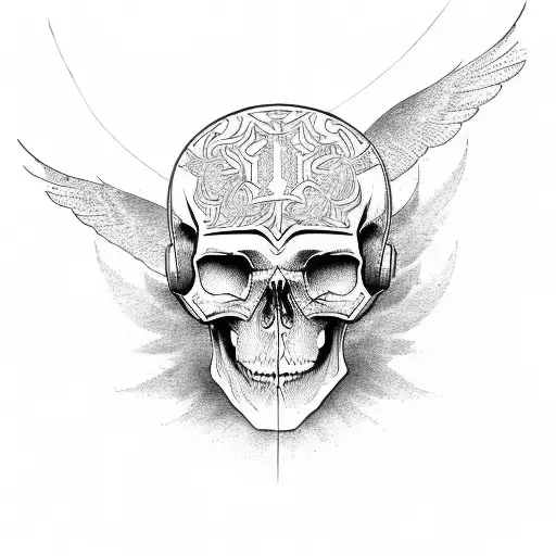 Airborne Skull And Wings