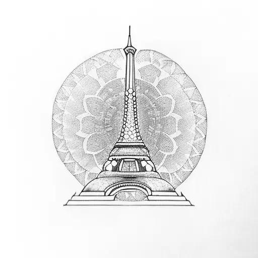 A Silhouette Of The Eiffel Tower Made Up Of Intricate Book Spines