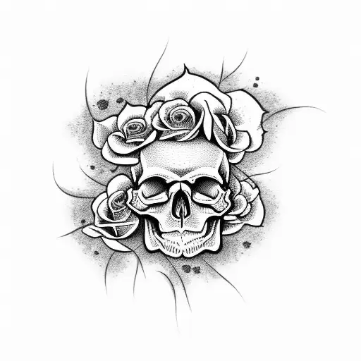 Skull With Roses