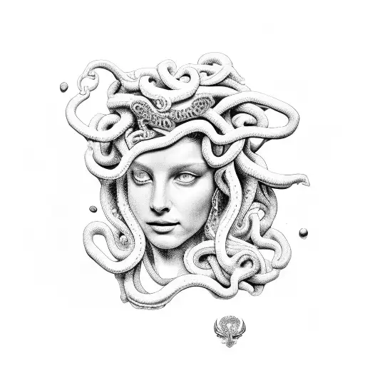 A Divine Depiction Of Medusa With A Beer Glass