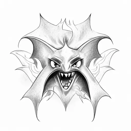 A Cinema Ticket With A Vampire Bat And A Phoenix Rising From The Flames