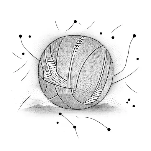 An Abstract Representation Of A Volleyball Made Up Of Musical Symbols