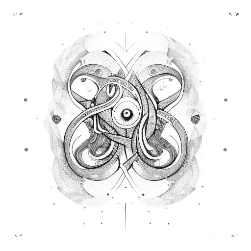 Entwined Glyph Pisces And Libra