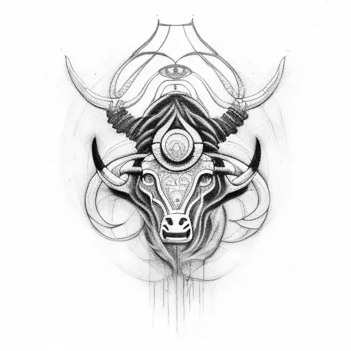 Taurus Inside Woman Black And Red Fine Line