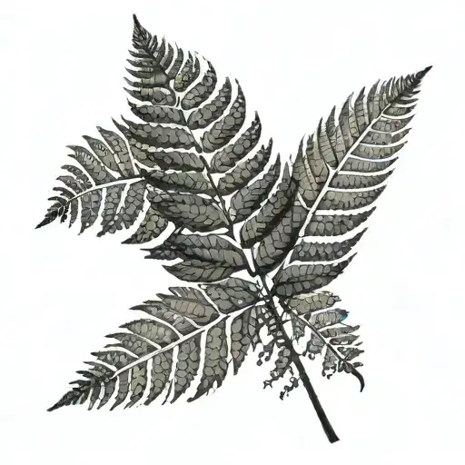 Unalome Made Out Of Fern Leaf